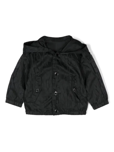 Emporio Armani Kids chamarra con capucha y logo en jacquard