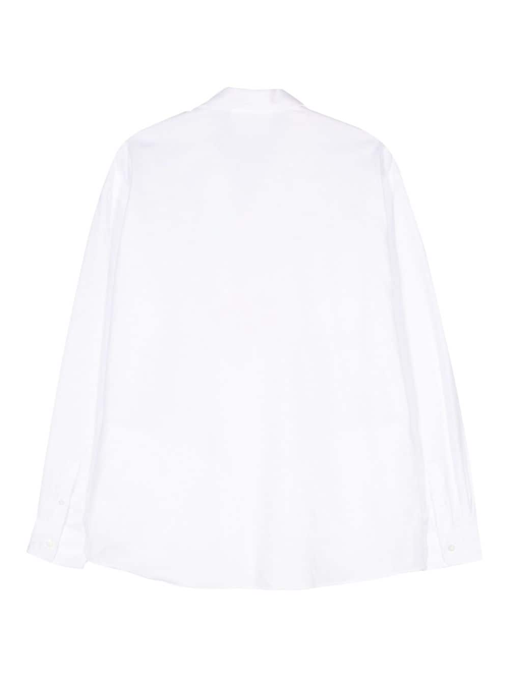 Shop Canali Spread-collar Textured Shirt In White