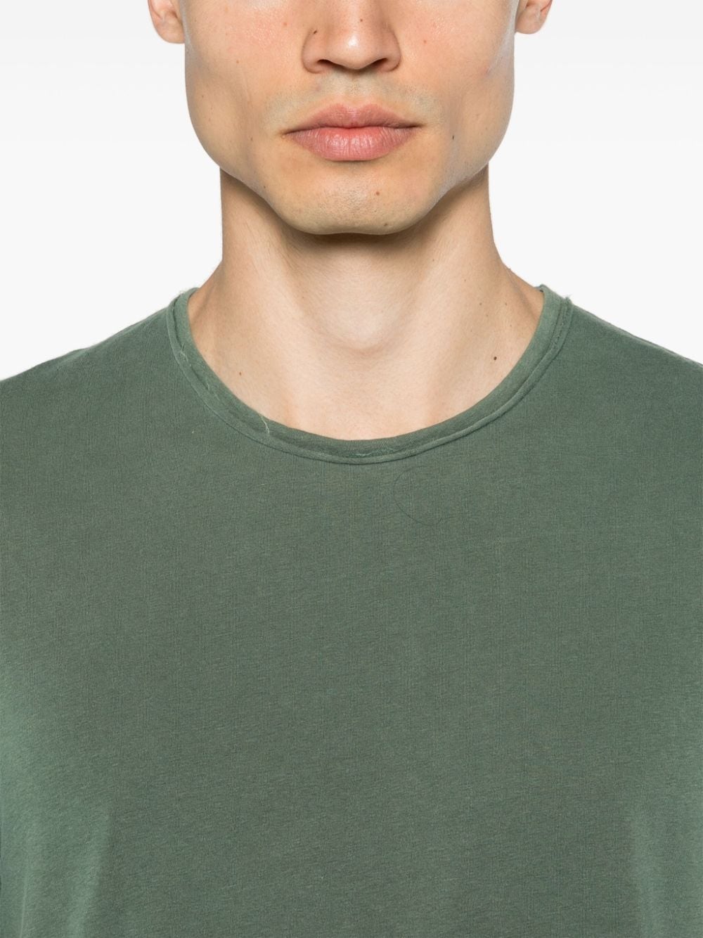 Shop Majestic Crew-neck Organic Cotton T-shirt In Green