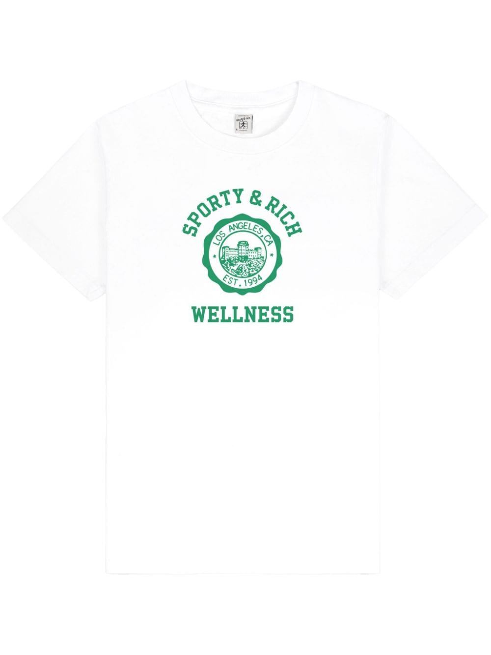 Sporty & Rich Emblem-print cotton T-shirt - Bianco
