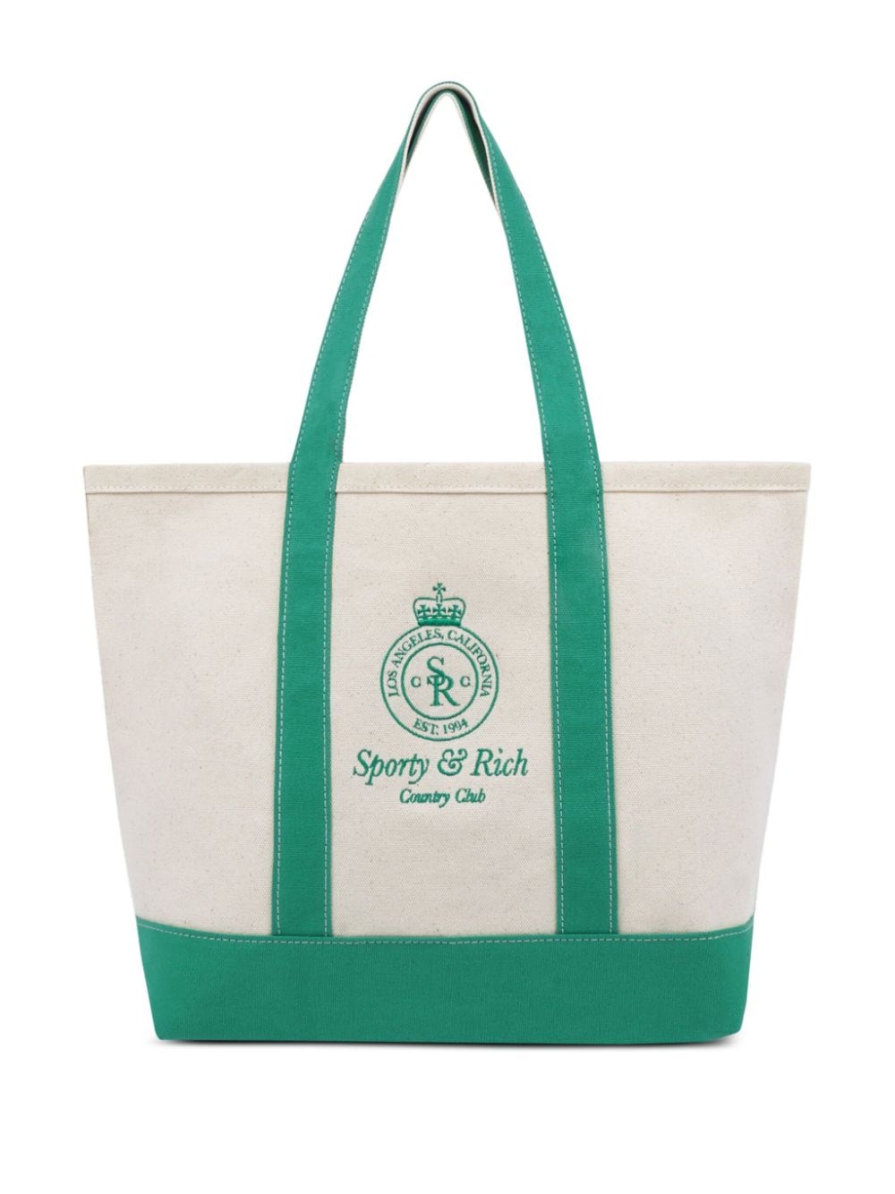 Sporty And Rich Crown Cotton Tote Bag In 中性色