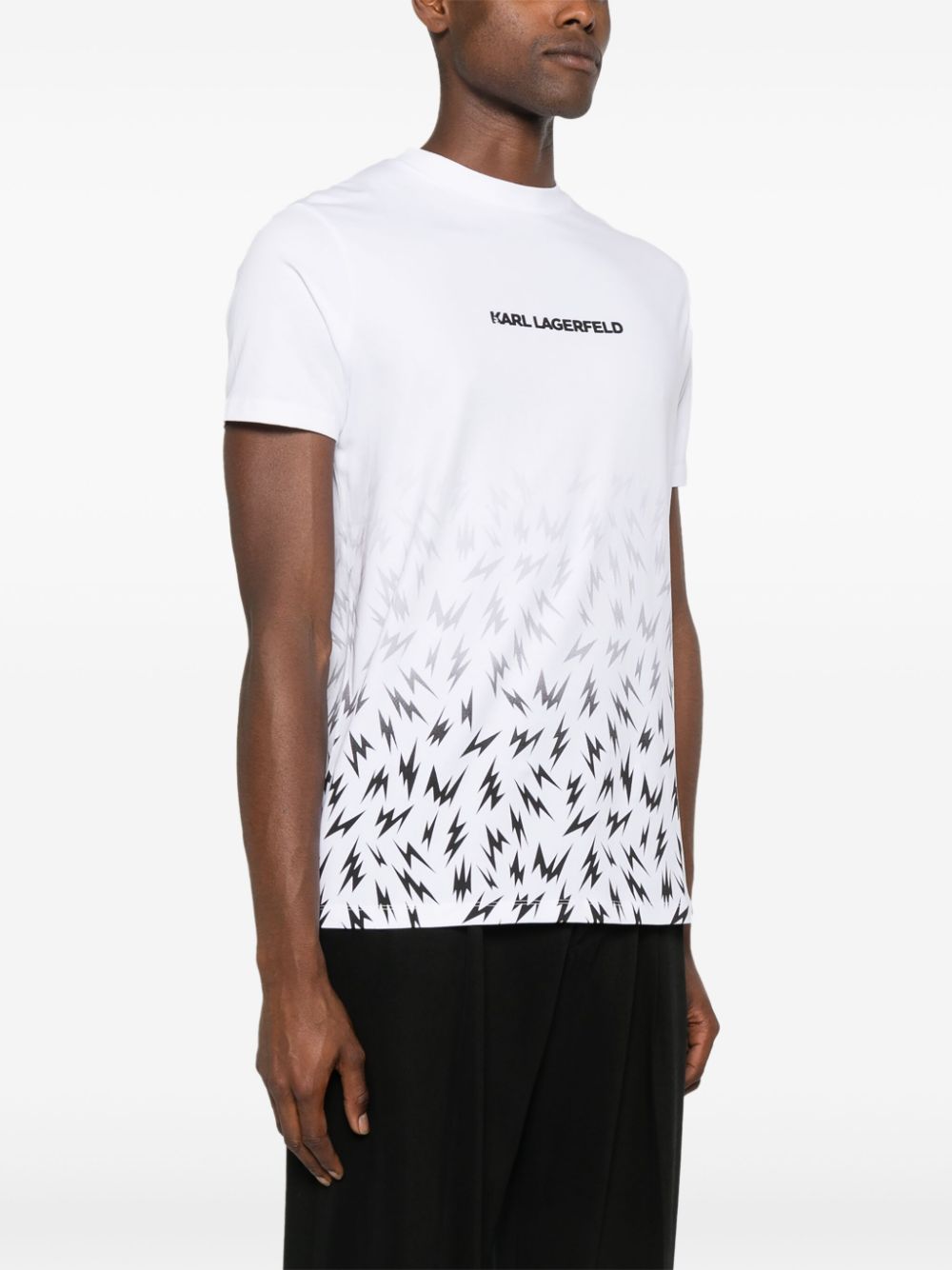 Shop Karl Lagerfeld Rubberised-logo T-shirt In White