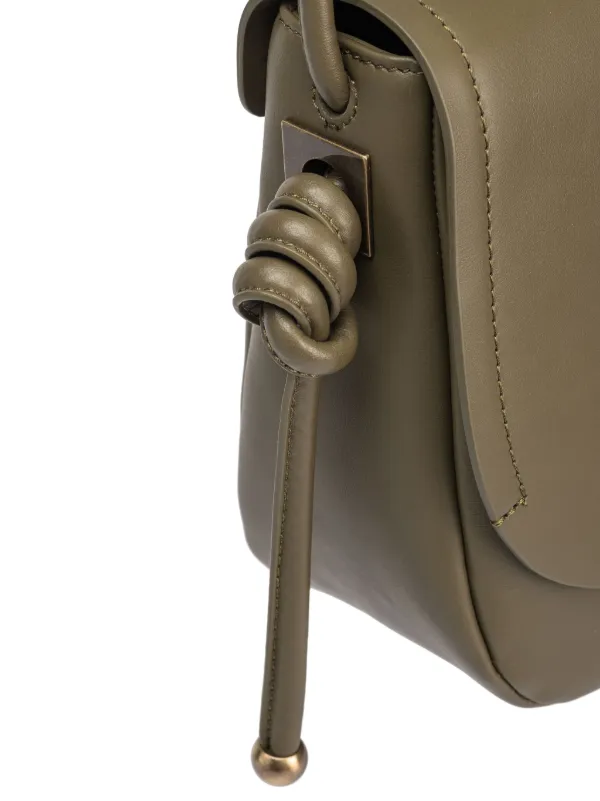 PINKO logo-lettering Leather Crossbody Bag | Green | FARFETCH