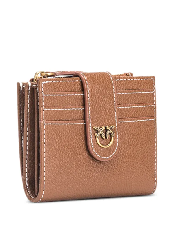 折りたたみ財布 PINKO Leather wallet Love Birds logo PINKO Love Birds-plaque Leather Wallet | Brown | FARFETCH LB
