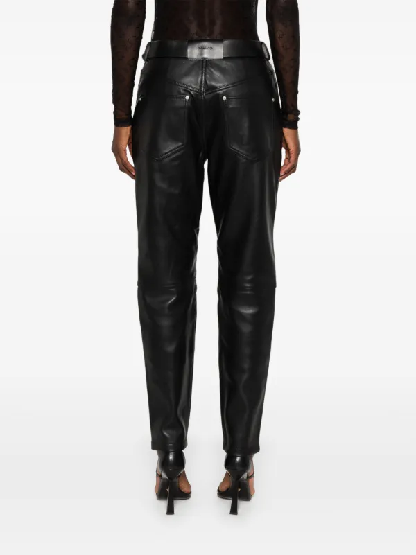 PINKO Leather Trousers | Black | FARFETCH BH