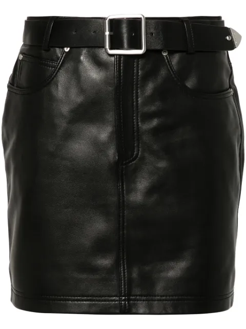 PINKO Grenada leather mini skirt