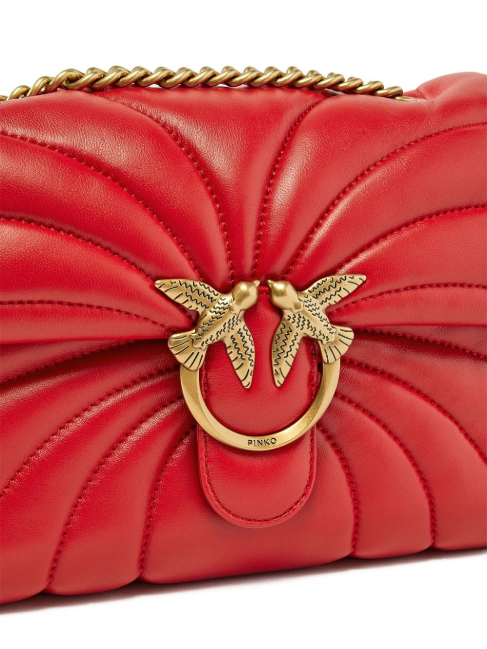 Shop Pinko Love Puff Cross Body Bag In Red