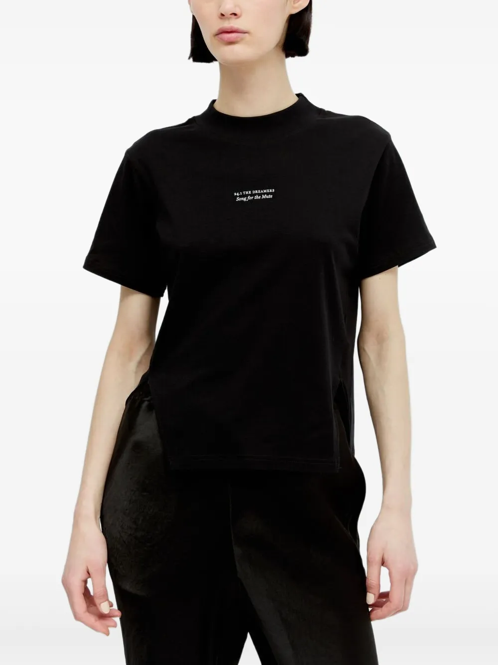 Song For The Mute T-shirt met logoprint Zwart