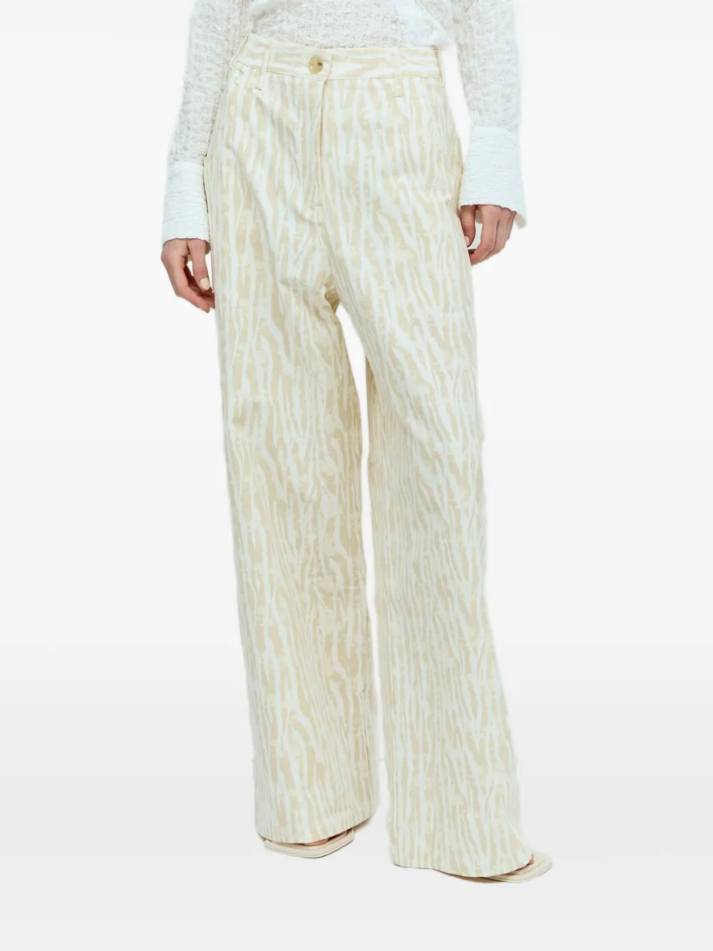 Song For The Mute Zebra-print Trousers In Neutral