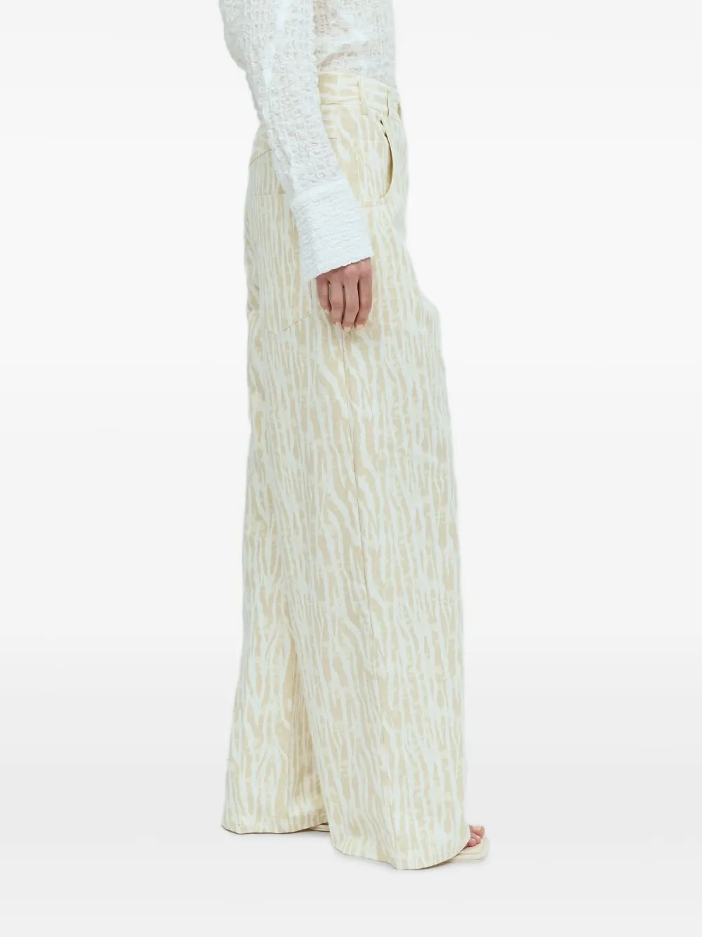 Song For The Mute Zebra-print Trousers In Neutral