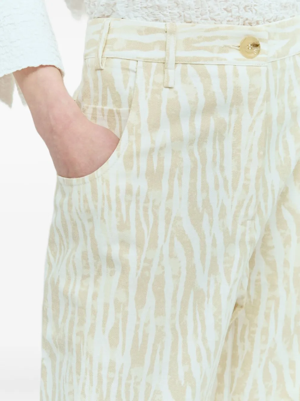 Song For The Mute Zebra-print Trousers In Neutral