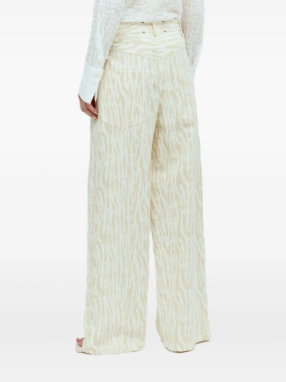 Song For The Mute Zebra-print Trousers In Neutral
