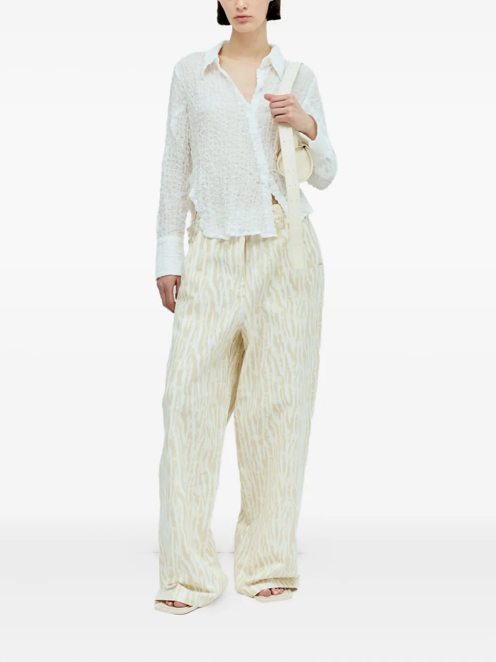 Song For The Mute Broek met zebraprint - Beige