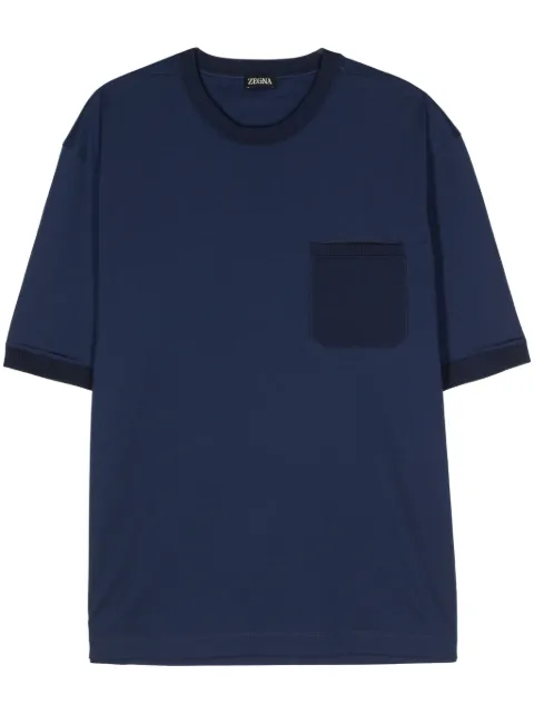 Zegna playera con ribete de canalé