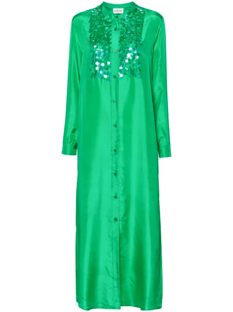 P.A.R.O.S.H. sequin-embellished silk shirtdress