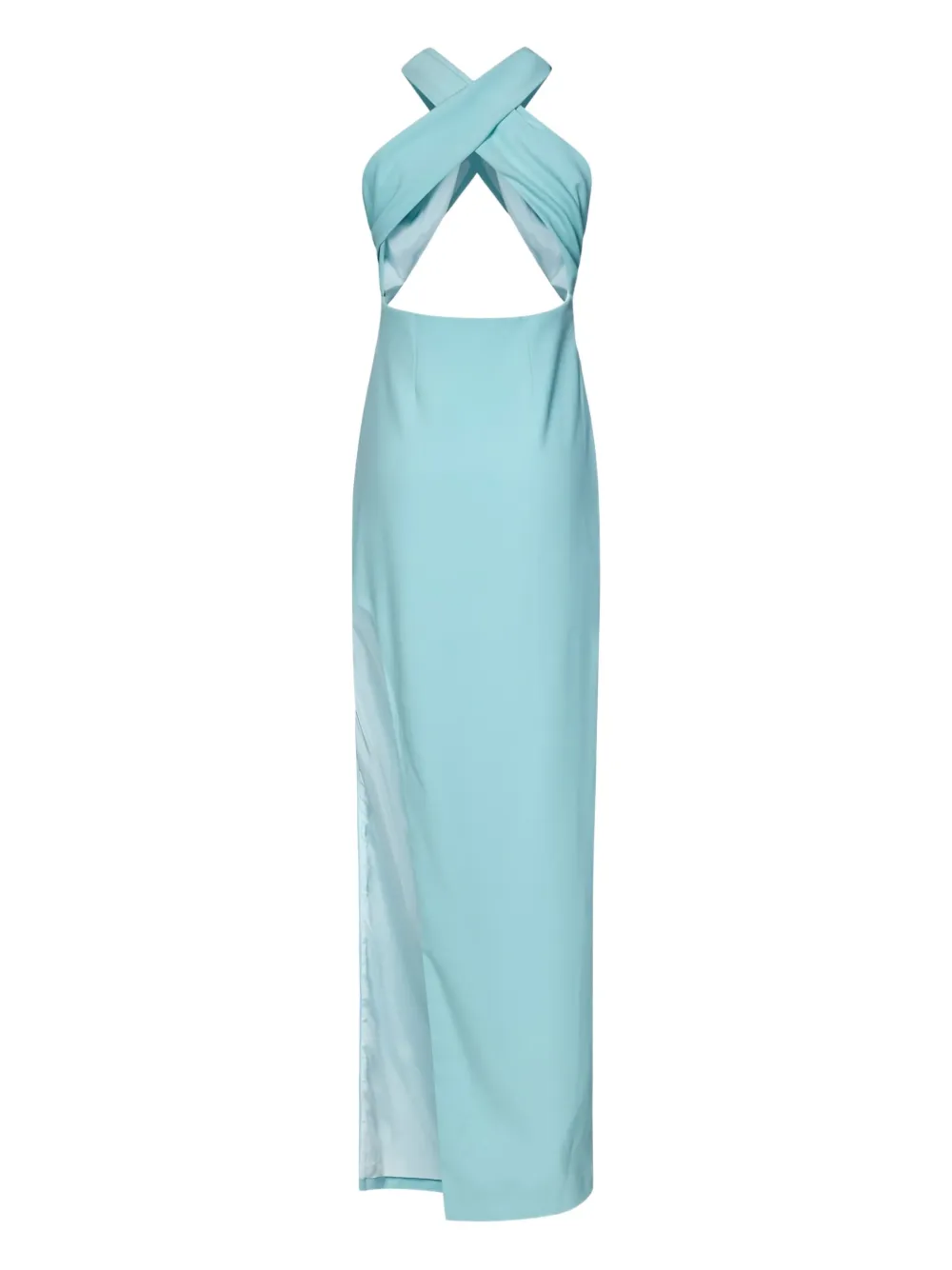 Amen criss-cross flower-embellished maxi dress - Groen