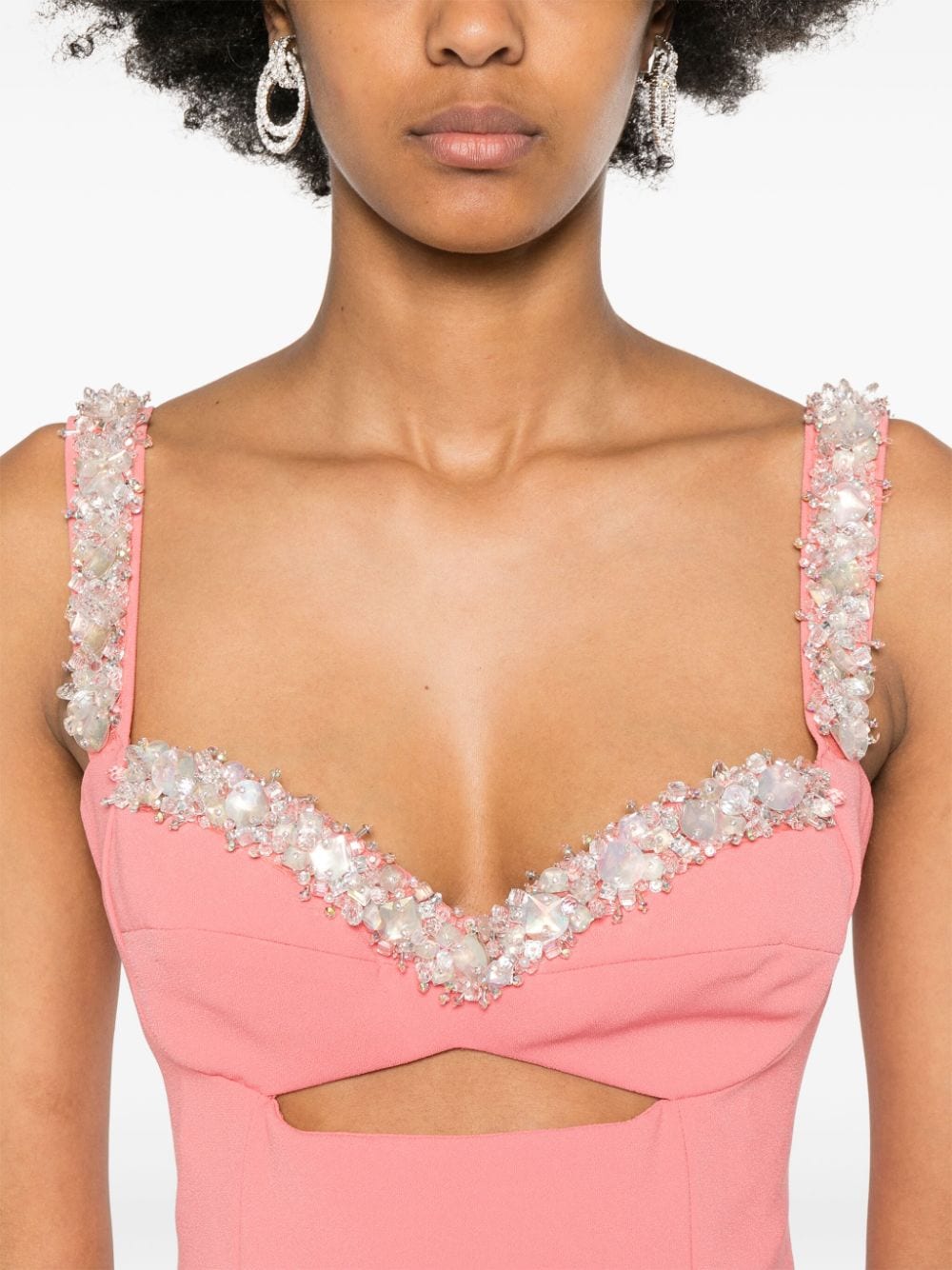 Shop Amen Crystal-embellished Dress In Pink