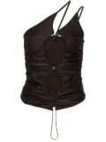 Amen cut-out asymmetric top - Brown