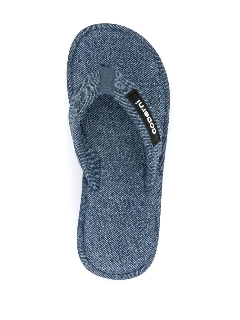 Shop Coperni 100mm Denim Thong Sandals In Blue