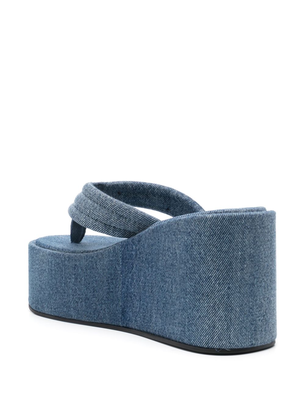 Shop Coperni 100mm Denim Thong Sandals In Blue