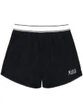 Sporty & Rich logo print runner shorts - Black