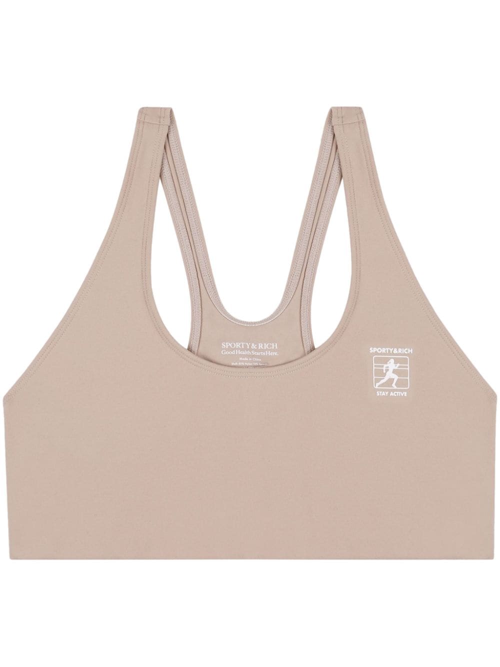 Shop Sporty And Rich Stay Active Sports Bra In 中性色