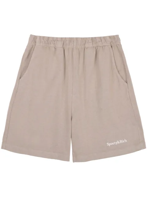 Sporty & Rich logo-embroidered shorts