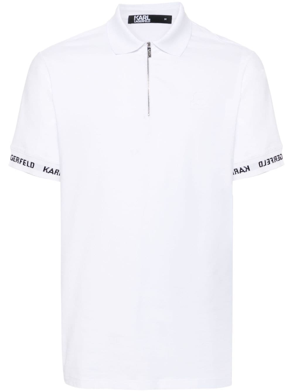 Karl Lagerfeld Ikonik Karl-motif Polo Shirt In White