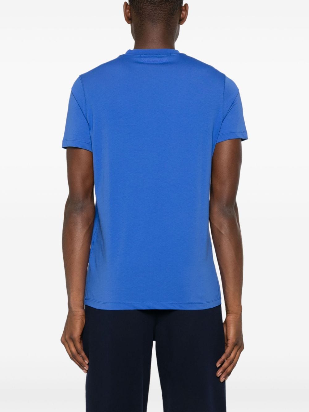 Shop Karl Lagerfeld Logo-tape Cotton T-shirt In Blue