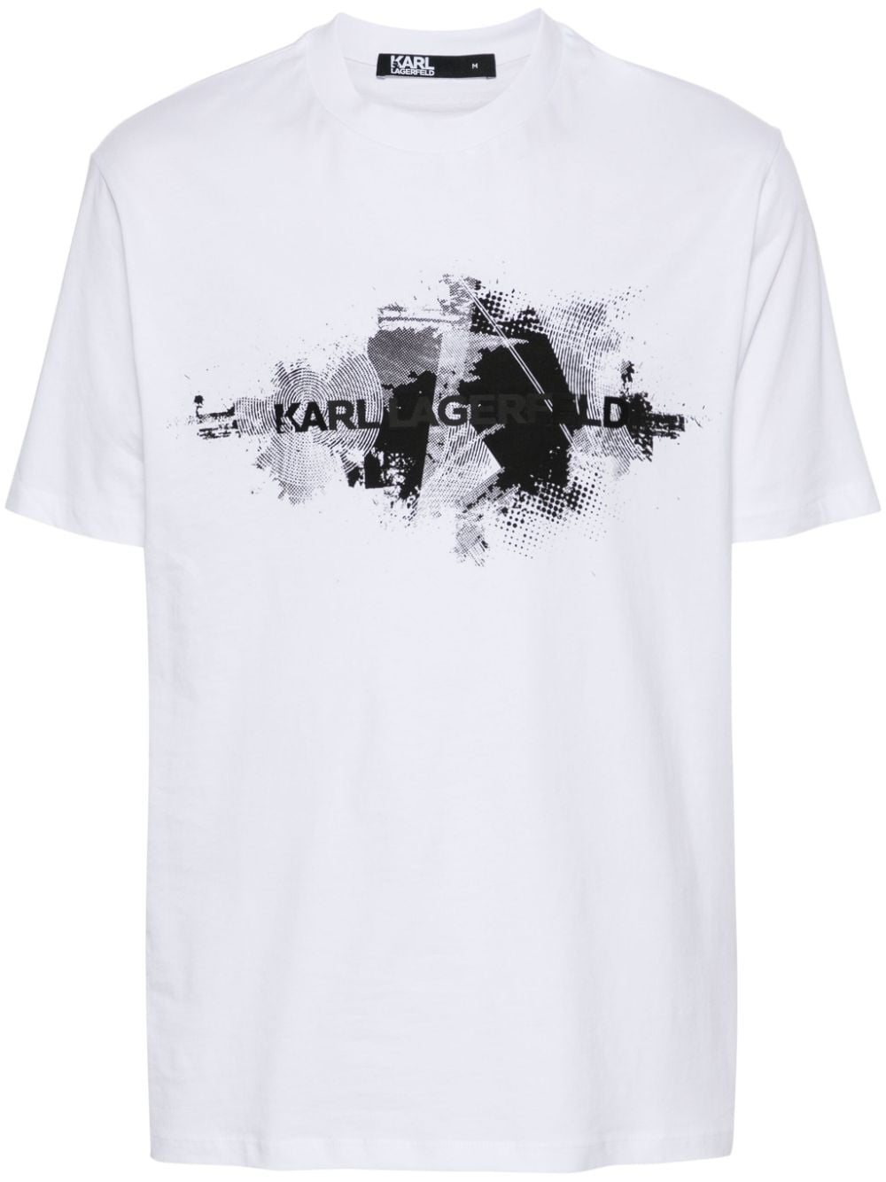 Karl Lagerfeld rubberised-logo cotton T-shirt Wit