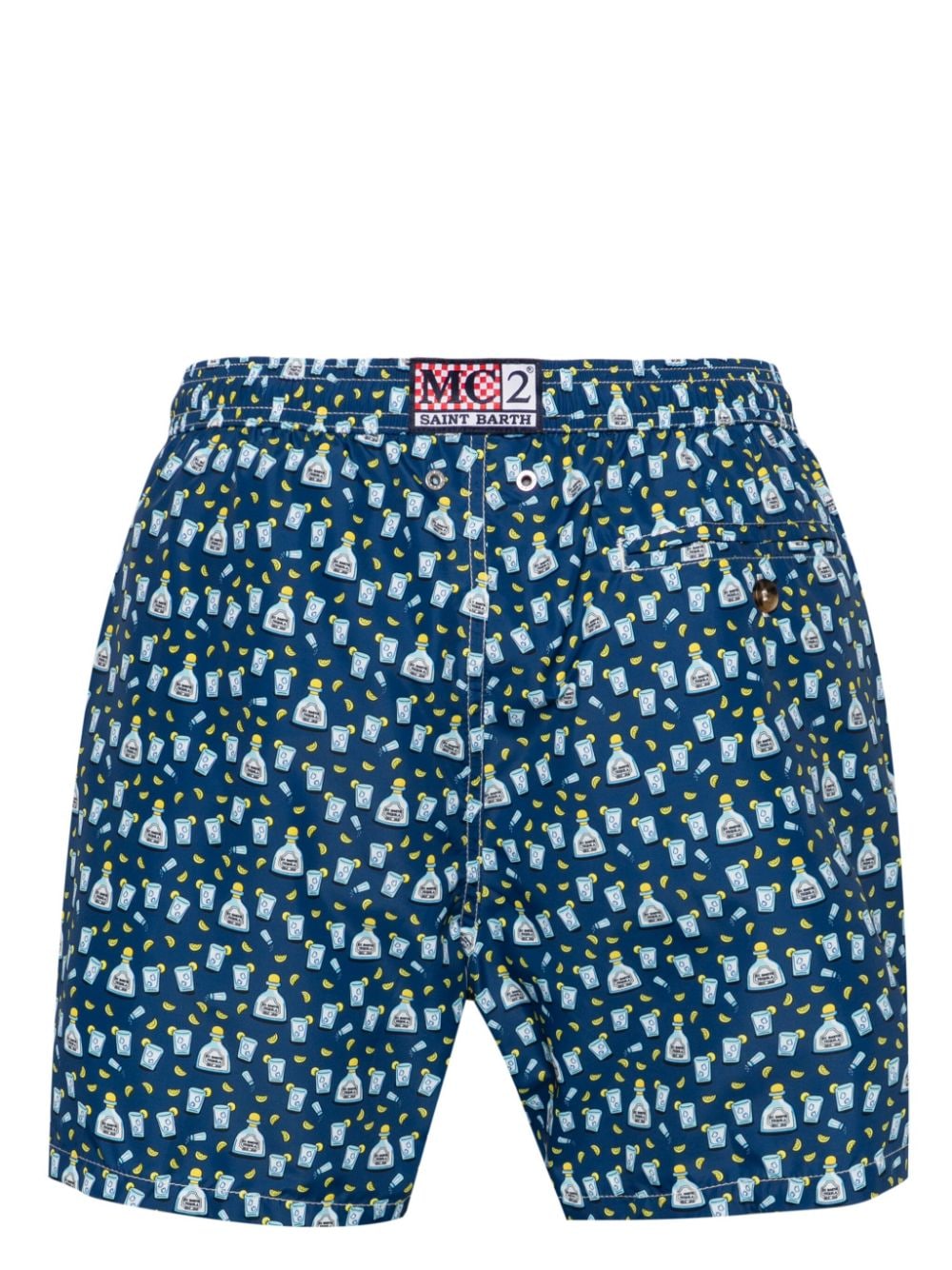 Shop Mc2 Saint Barth Tequila-print Swim Shorts In Blue