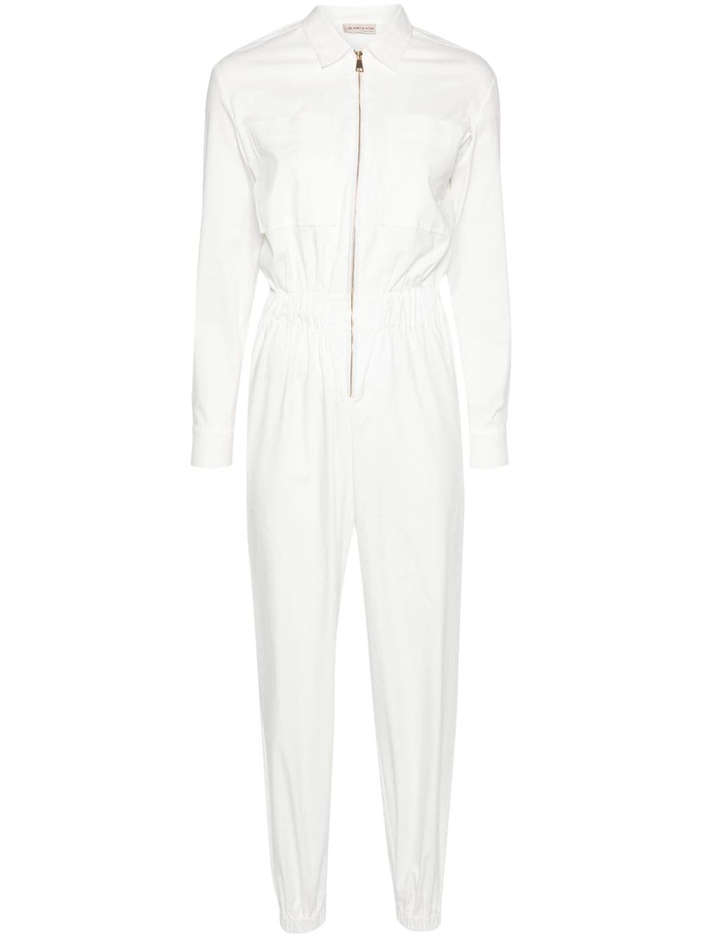 Blanca Vita Tuta Trhyco Long-sleeve Jumpsuit In White