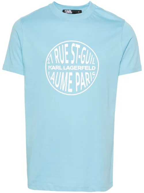 T-shirt en coton à bandes logo - Karl Lagerfeld - Modalova