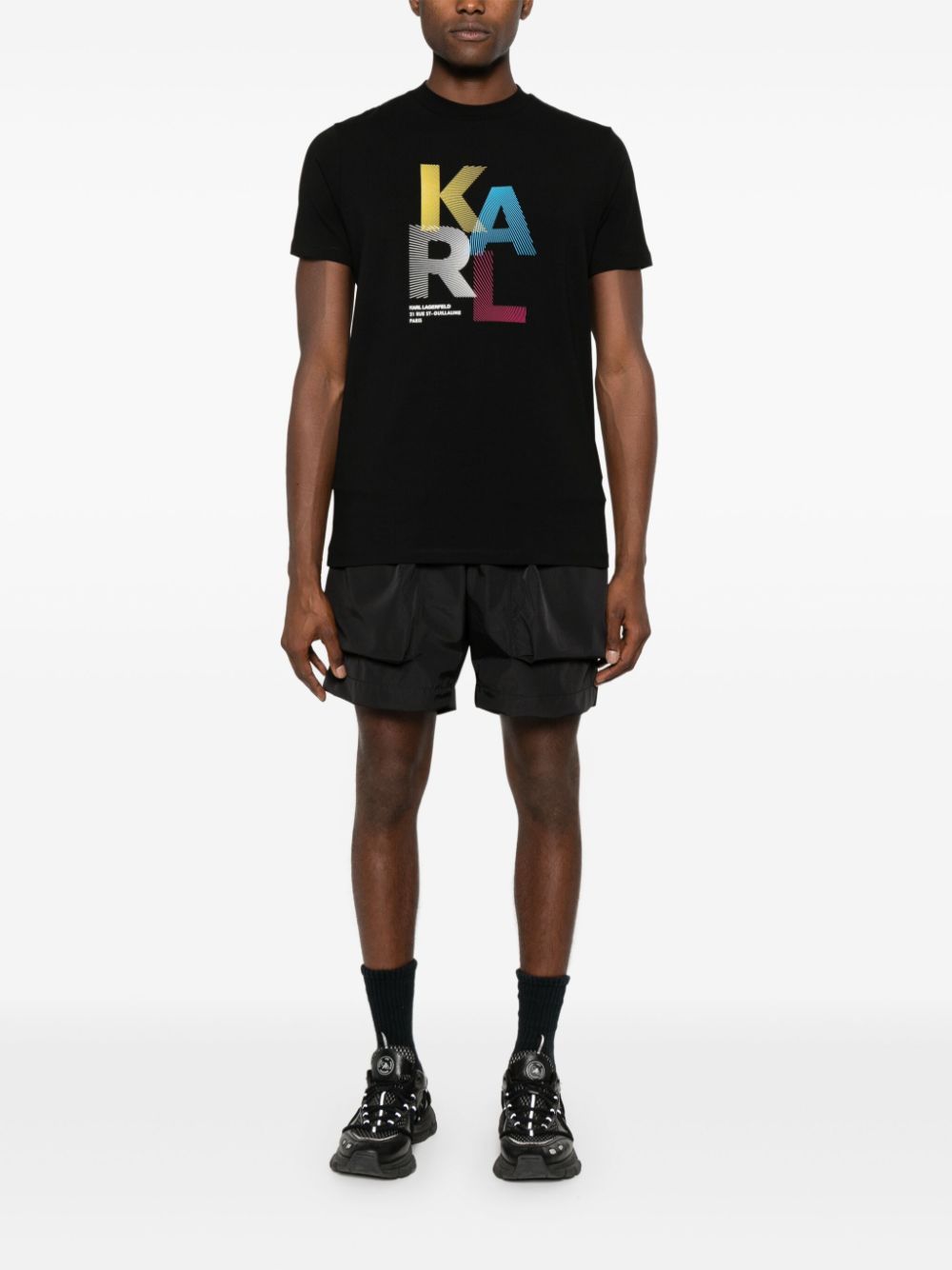 Karl Lagerfeld logo-print T-shirt - Zwart