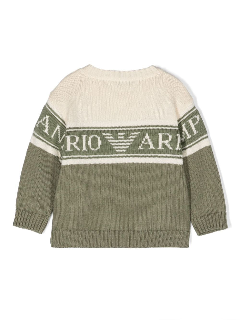 Image 2 of Emporio Armani Kids logo-intarsia cotton jumper