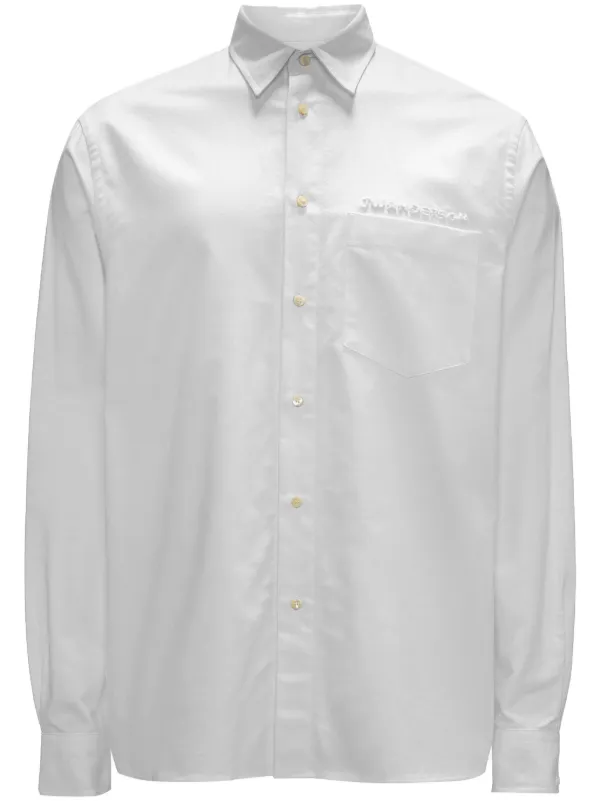 JW Anderson Embroidered-logo Cotton Shirt in White