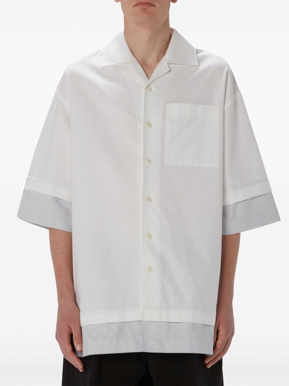 Shop Jw Anderson Layered Cotton Shirt In White