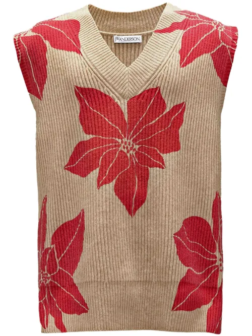 Pull sans manches à fleurs - JW Anderson - Modalova