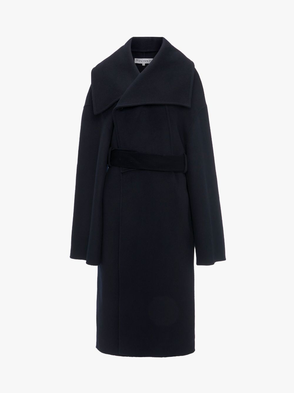 Jw Anderson Belted Wool Coat In Blue