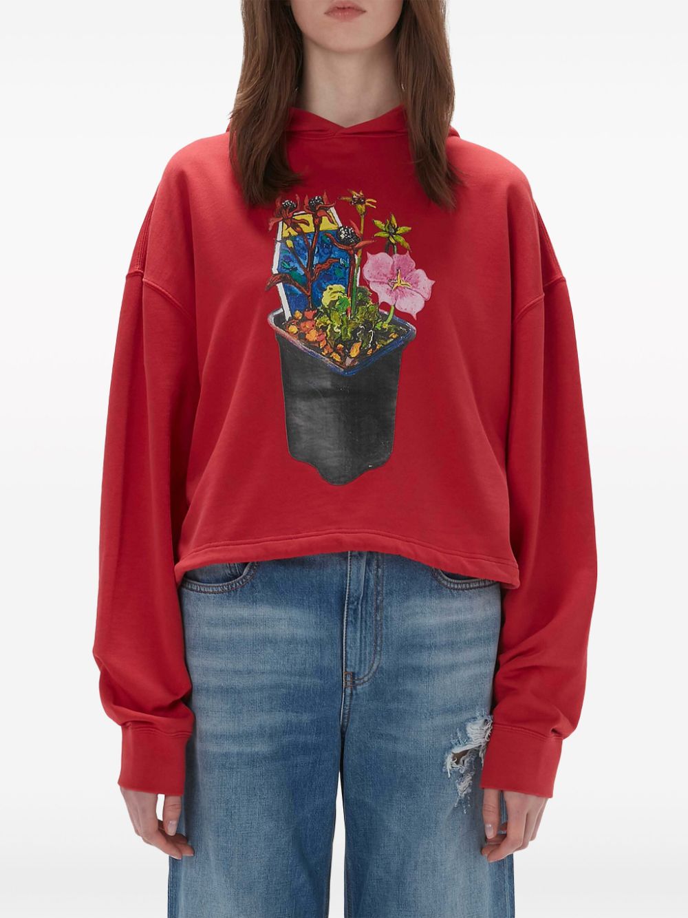 JW Anderson graphic-print organic cotton hoodie Women