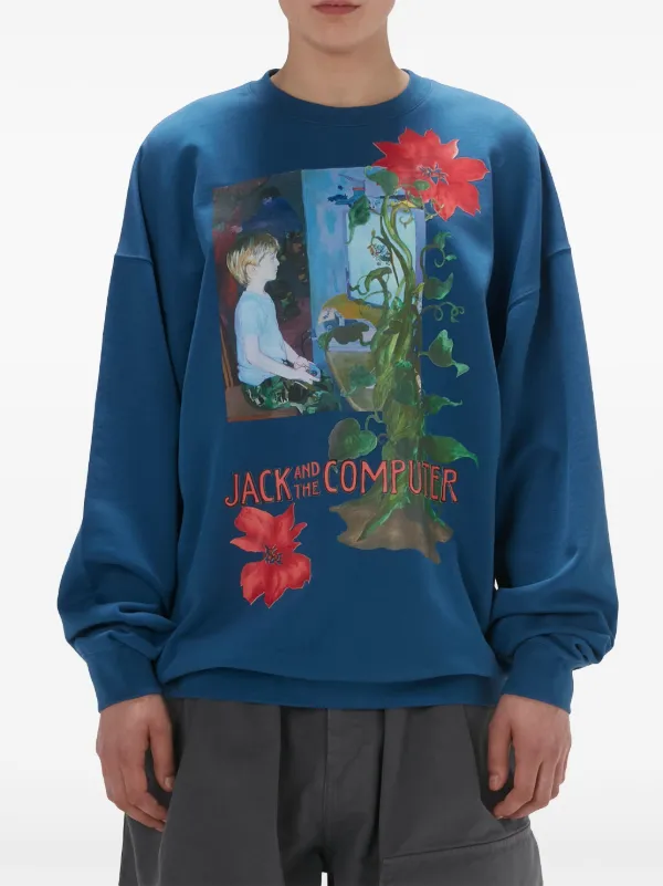 JW Anderson graphic-print crew-neck Sweatshirt | Blue | FARFETCH