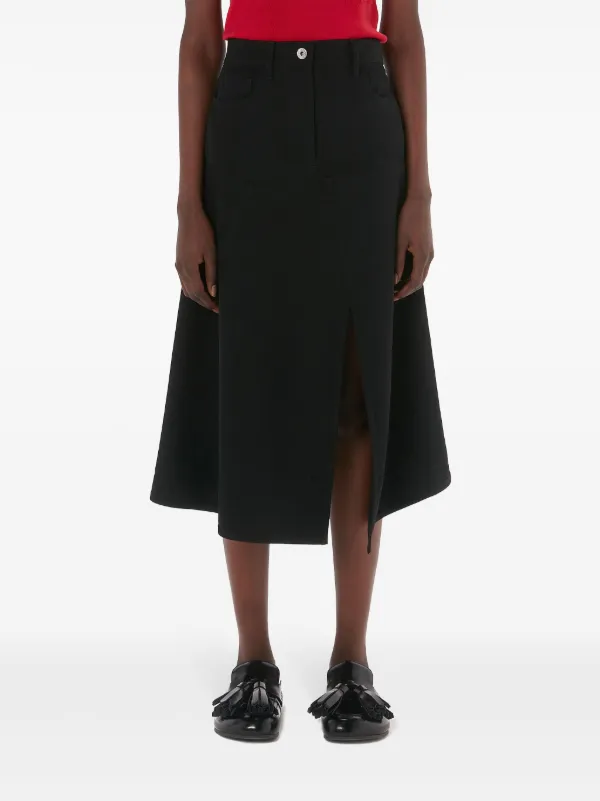 JW Anderson hanky-hem Asymmetric Skirt | Black | FARFETCH
