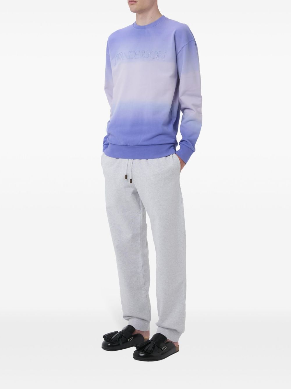 JW Anderson logo-embroidered gradient sweatshirt - Paars