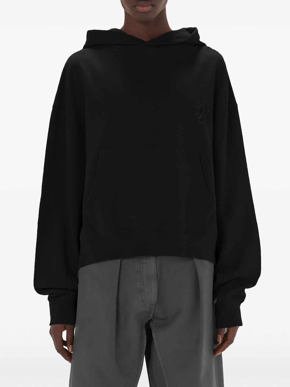 JW Anderson logo-embroidered organic cotton hoodie Women