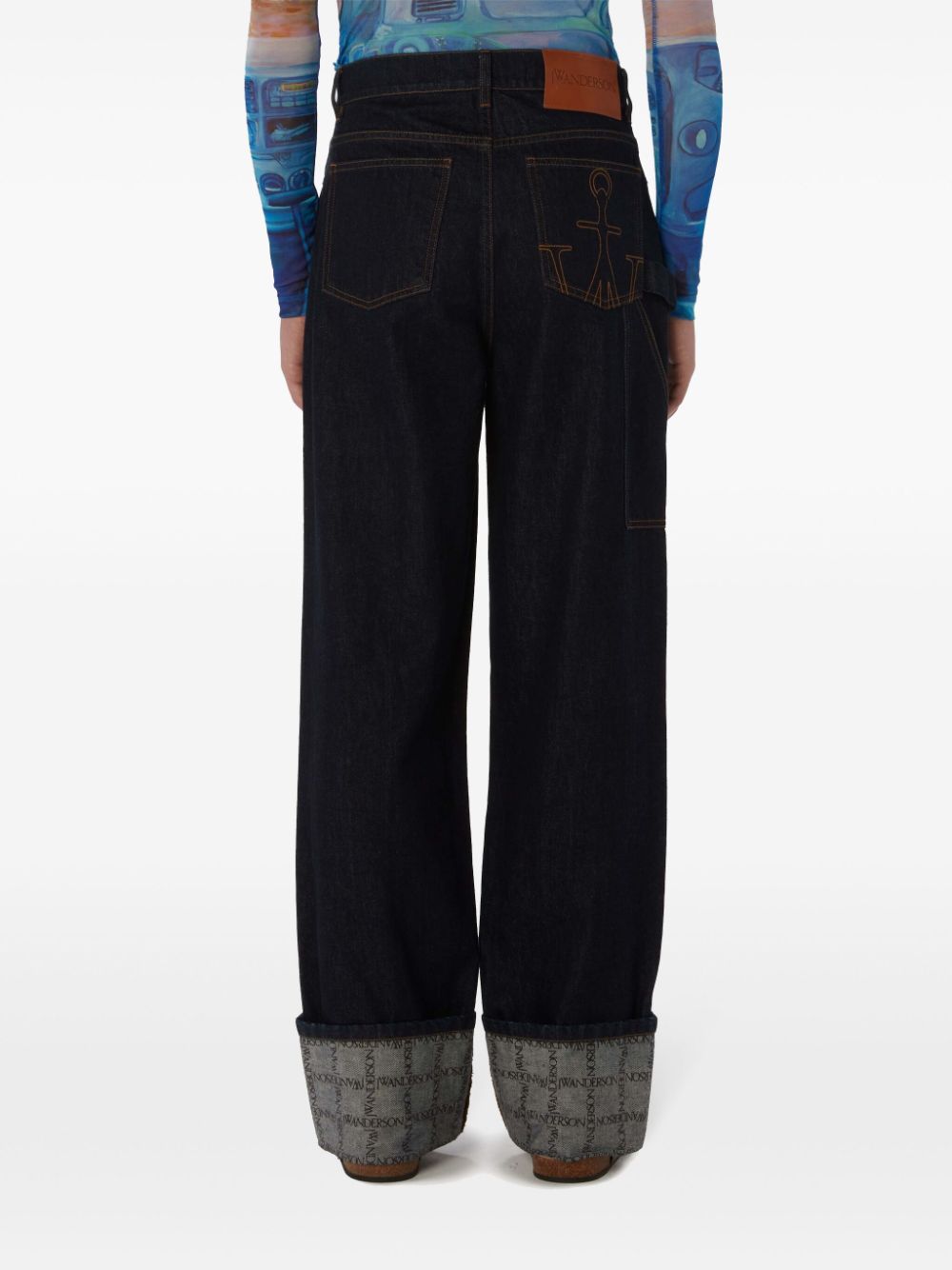 Shop Jw Anderson Straight Leg Mid-rise Jeans In Blue