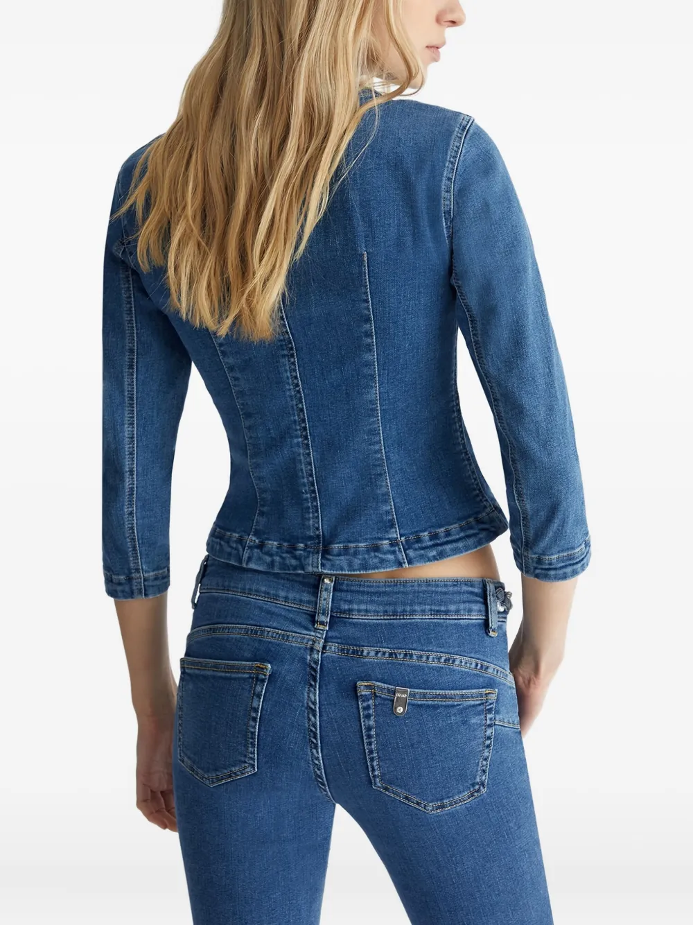 Liu •jo Braid Denim Jacket In Blue