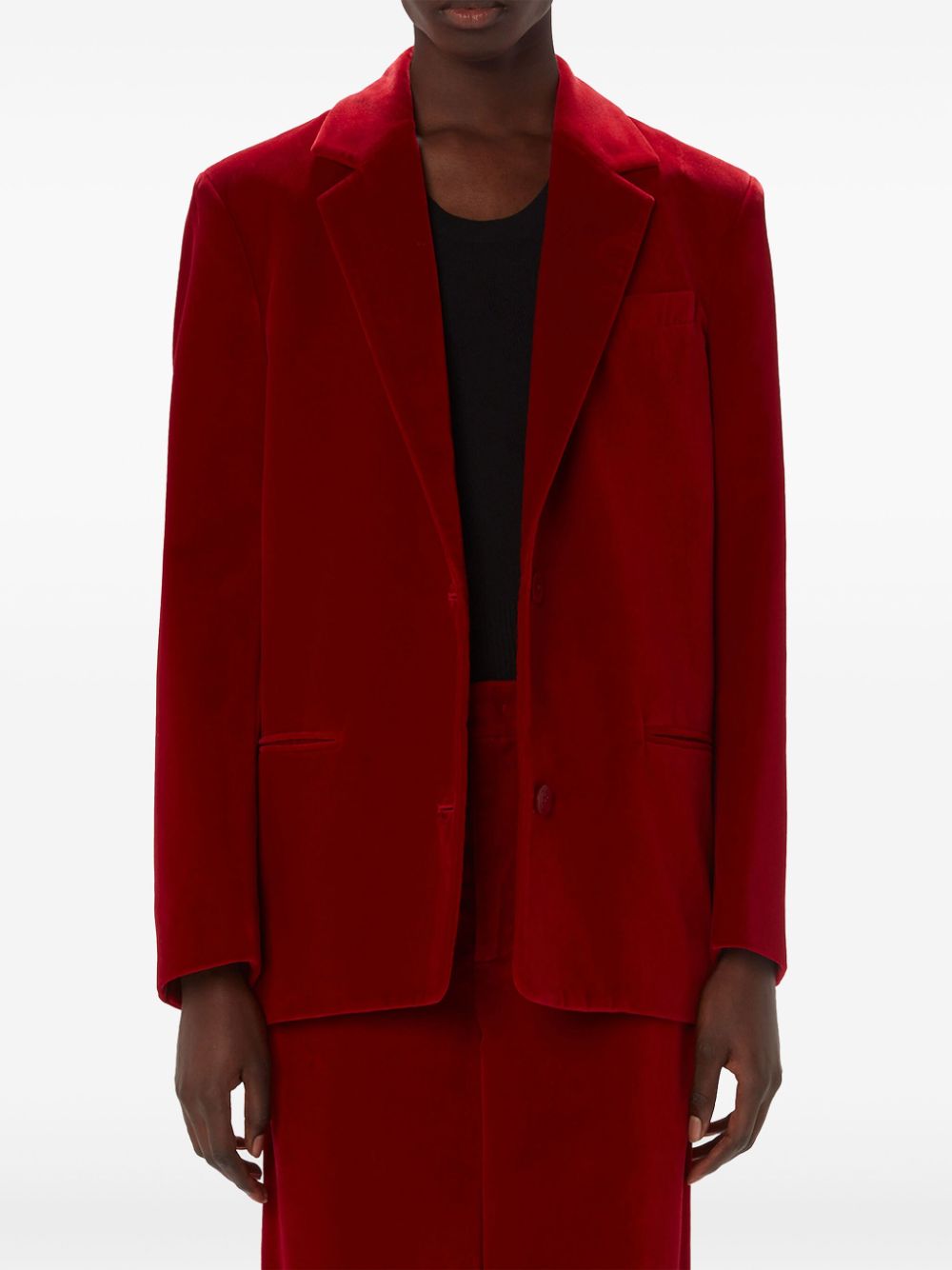 JW Anderson floral-applique velour blazer Women