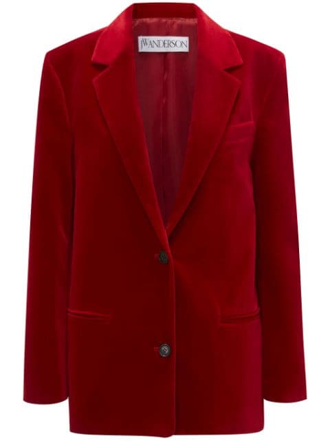 JW Anderson blazer en velours à appliques fleurs