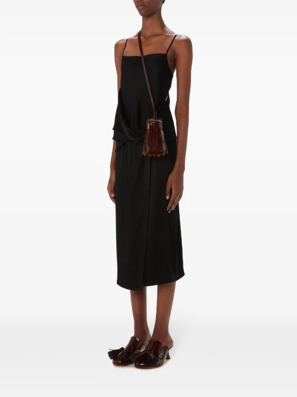 JW Anderson Draped Satin Tank Top | Black | FARFETCH IN