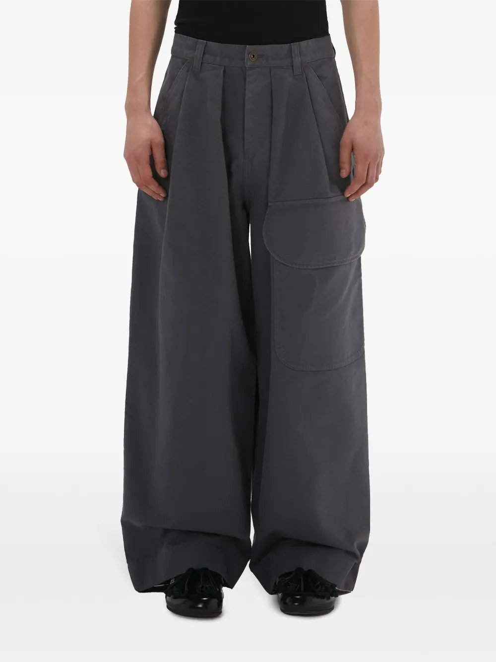 JW Anderson Ruimvallende broek van biologisch katoen Grijs
